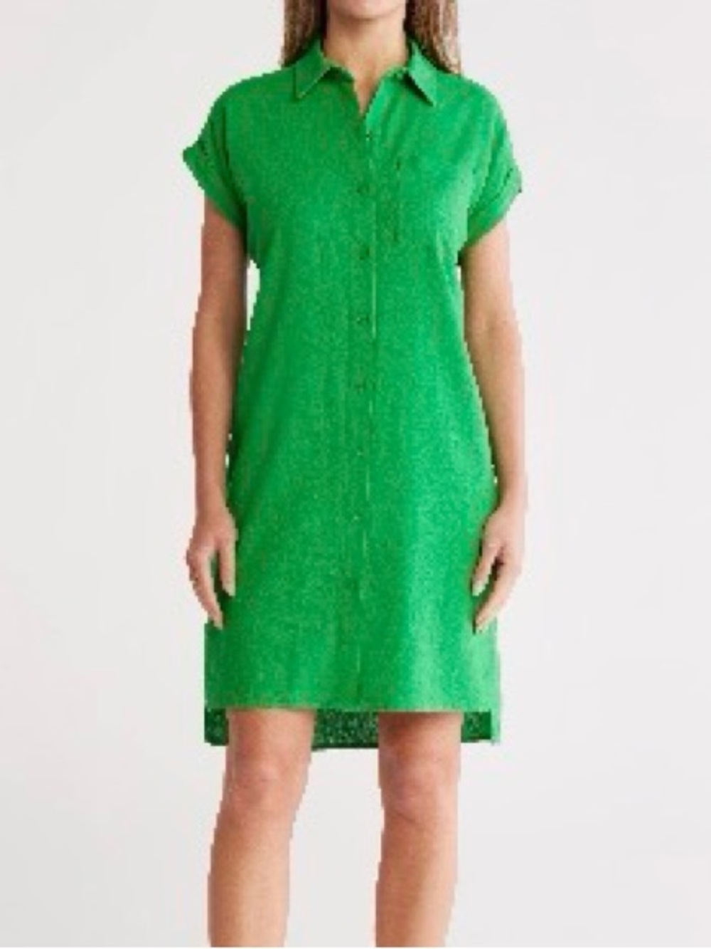 NWT Classic Shirt Dress Sz 8 Calvin Klein Fern Linen Blend
